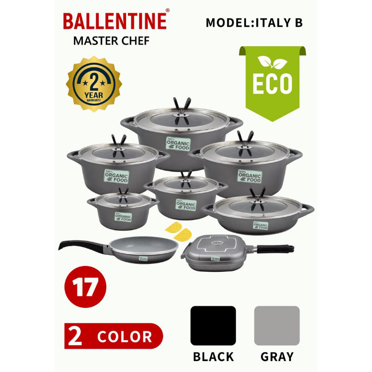 سرویس قابلمه چدن 17 پارچه بالنتینی مدل ایتالیا