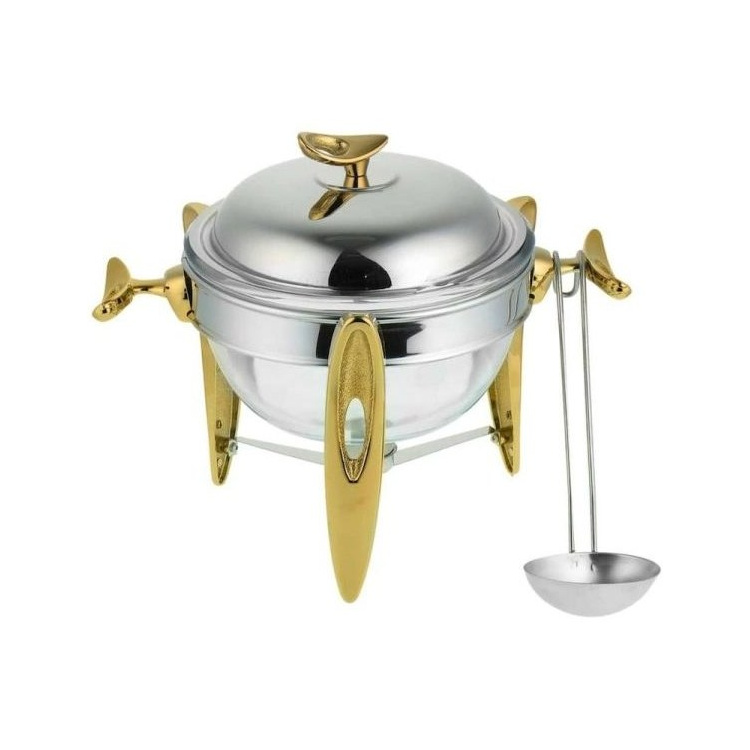 سوفله سوپ خوری استیل طلایی قایقی رزلند