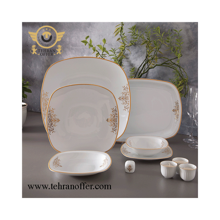 سرویس چینی زرین 27 پارچه فونت کارلو طلائی درجه عالی