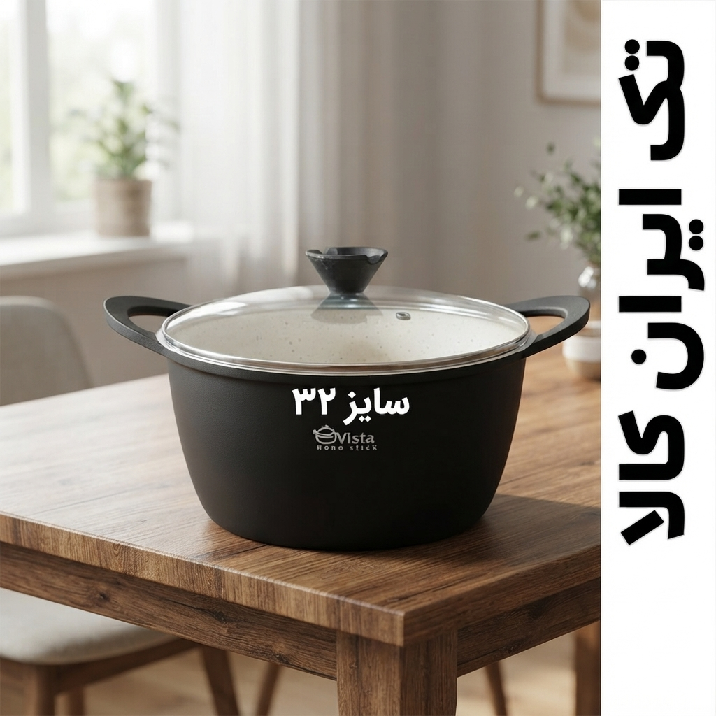 قابلمه تک ویستا سایز 32 داخل گرانیت طوسی