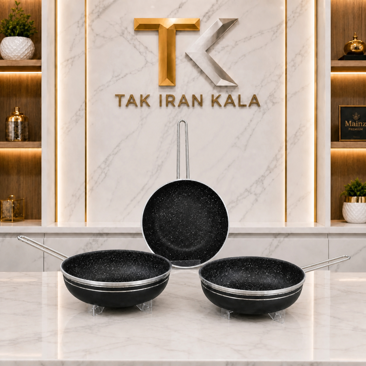 3 تابه داخل گرانیت تک دسته فلزی 