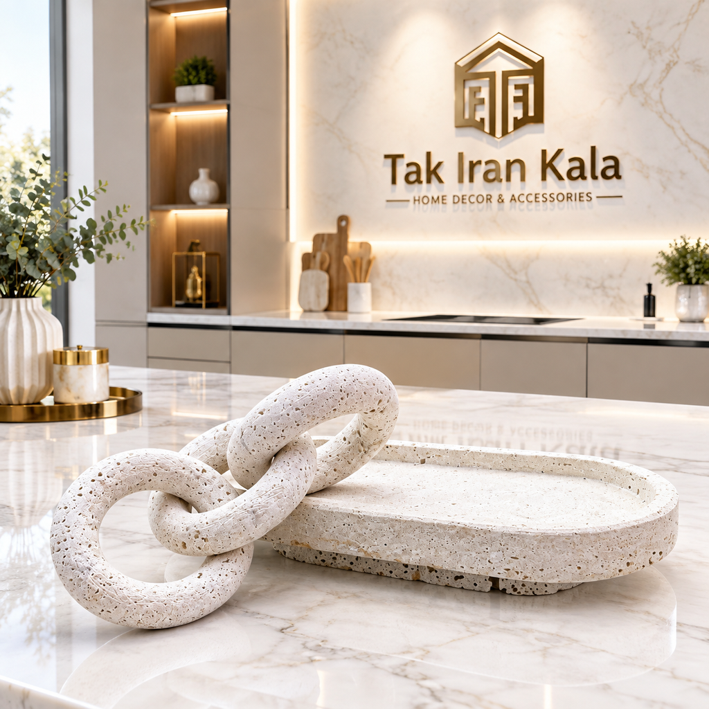 زنجیر دکوراتیو سنگی سنگ تراورتن کد 620